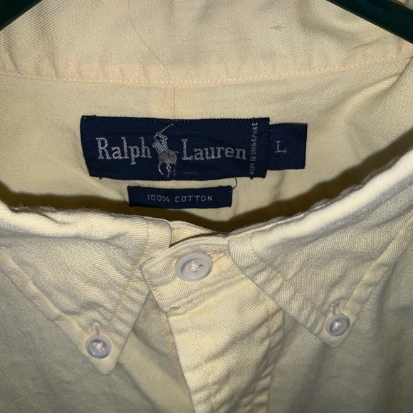 Ralph Lauren yellow size large dress shirt - Picture 2 of 3